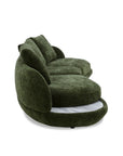 Canapé 4 places en velours tissé vert olive DARIUS