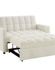 Canapé convertible 2 places en tissu bouclette écru JASPER
