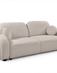 Canapé convertible 3 places en tissu texturé beige MAYORA