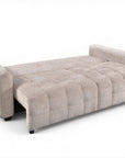 Canapé convertible avec coffre 3 places en velours chiné beige RALYA