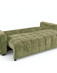 Canapé convertible avec coffre 3 places en velours chiné vert olive RALYA