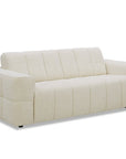 Canapé convertible express 3 places en velours texturé beige BASILE