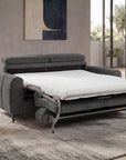 Canapé convertible express 3 places en velours texturé gris CALEB