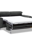 Canapé convertible express 3 places en velours texturé gris CALEB