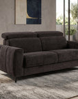 Canapé convertible express 3 places en velours texturé marron CALEB