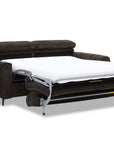 Canapé convertible express 3 places en velours texturé marron CALEB