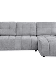 Canapé d'angle convertible avec coffre en velours chiné gris MAHLONE - Angle droit