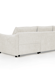 Canapé d'angle convertible et réversible en velours chiné beige MYSA