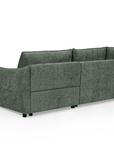 Canapé d'angle convertible et réversible en velours chiné vert olive MYSA