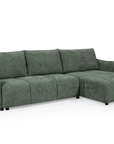 Canapé d'angle convertible et réversible en velours chiné vert olive MYSA