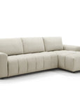 Canapé d'angle convertible ouverture express en tissu beige AGATHE - Angle droit