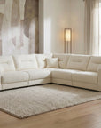Canapé d'angle en velours chiné beige BALIANE