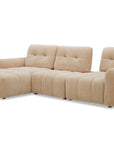 Canapé d'angle en velours tissé beige avec dossier réglable ADONIS - Angle gauche
