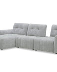Canapé d'angle en velours tissé gris clair avec dossier réglable ADONIS - Angle gauche