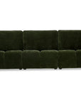 Canapé d'angle en velours tissé vert olive avec dossier réglable ADONIS - Angle droit