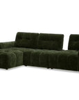 Canapé d'angle en velours tissé vert olive avec dossier réglable ADONIS - Angle gauche
