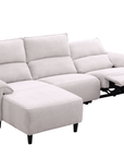 Canapé d’angle relax électrique en tissu beige LUDMILA - Angle gauche