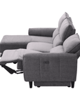 Canapé d’angle relax électrique en tissu gris foncé LUDMILA - Angle gauche