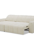 Canapé d'angle relax électrique en velours chiné beige DANIA -Angle gauche