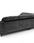 Canapé d'angle relax électrique en velours chiné gris ALVAR - Angle gauche