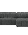 Canapé d'angle relax électrique en velours chiné gris DANIA -Angle droit