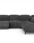 Canapé d'angle relax électrique en velours chiné gris SOLINA - Angle droit