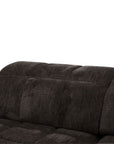Canapé d'angle relax électrique en velours chiné marron DANIA -Angle gauche