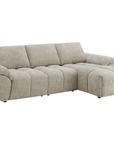 Canapé d’angle relax électrique en velours chiné taupe ALPES - Angle droit