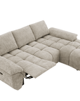 Canapé d’angle relax électrique en velours chiné taupe ALPES - Angle droit