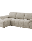Canapé d’angle relax électrique en velours chiné taupe ALPES - Angle gauche
