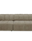 Canapé d'angle relax électrique en velours chiné taupe DANIA -Angle gauche