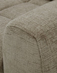 Canapé d'angle relax électrique en velours chiné taupe DANIA -Angle gauche