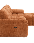 Canapé d’angle relax électrique en velours chiné terracotta ALPES - Angle droit