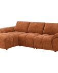 Canapé d’angle relax électrique en velours chiné terracotta ALPES - Angle gauche