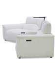 Canapé d'angle relax en tissu bouclette doux beige MARINA - Angle gauche