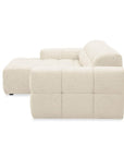 Canapé d'angle relax en velours texturé beige FEDORA - Angle gauche