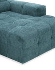 Canapé d'angle relax en velours texturé bleu FEDORA - Angle droit