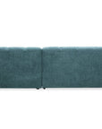 Canapé d'angle relax en velours texturé bleu FEDORA - Angle droit