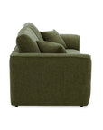 Canapé droit 3 places en velours chiné vert olive ABELIA