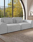 Canapé fixe 3 places en tissu gris EMMA