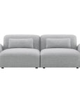 Canapé fixe 3 places en tissu gris EMMA