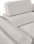 Canapé panoramique convertible avec coffre en velours chiné beige MARIANO- Angle gauche
