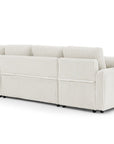 Canapé panoramique convertible avec coffres en velours côtelé épais beige ADRYEN