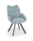 Chaise pivotante avec accoudoirs en tissu vert d'eau TALIA
