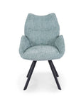 Chaise pivotante avec accoudoirs en tissu vert d'eau TALIA