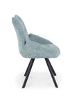 Chaise pivotante avec accoudoirs en tissu vert d'eau TALIA