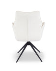 Chaise pivotante avec accoudoirs en velours et tissu bouclette beige ISALIE