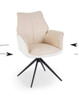 Chaise pivotante avec accoudoirs en velours et tissu bouclette beige ISALIE