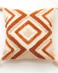 Coussin beige à motif losange orange 45x45 cm NIVLA
