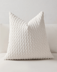 Coussin blanc écru en tissu texturé doux 45x45 cm DUNE
